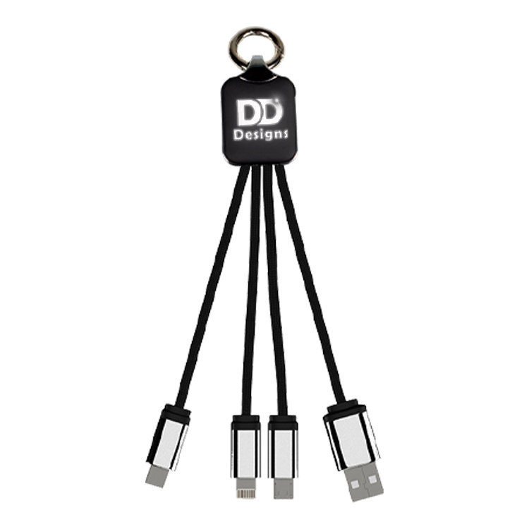 Engraved plastic white cable.